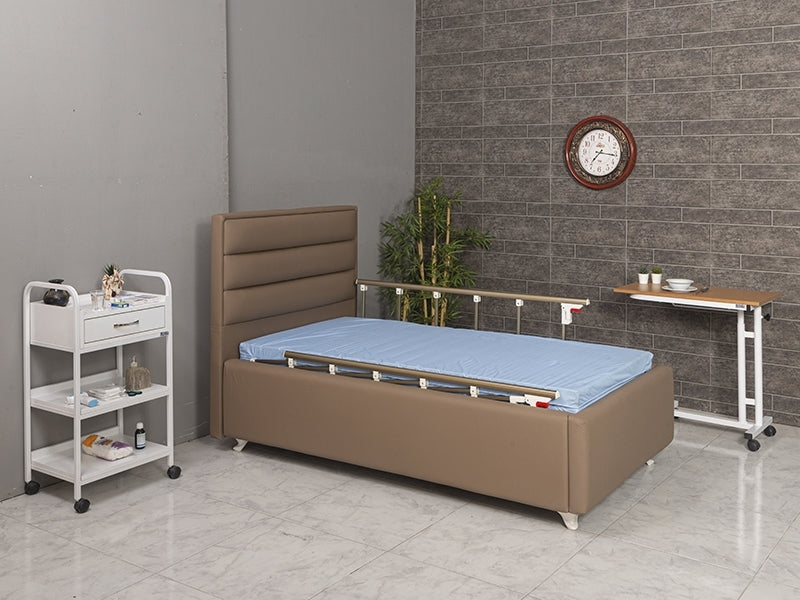 Hareketli Hasta Bakım Yatağı, Ev Tipi Hasta Karyolası, 2 Motorlu hasta Yatağı, Korkuluklu Karyola