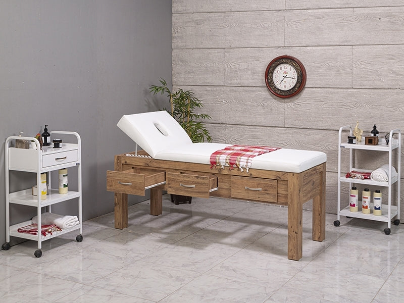 Ahşap Masaj Masası, Ahşap Muayene Masası, Çekmeceli Muayene Sedyesi, Muayenehane Sedyesi, Spa Yatağı