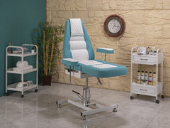 Royal-3 Ekstra Yüksek Hareketli Hidrolikli Koltuk | Turkuaz - Beyaz