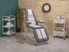 Anka-2 Sırt ve Ayak Kısmı Hareketli Koltuk | Gri - Beyaz