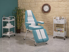 Anka-2 Sırt ve Ayak Kısmı Hareketli Koltuk | Turkuaz - Beyaz