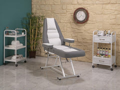 Anka Sırt ve Ayak Kısmı Hareketli Koltuk |Gri - Beyaz