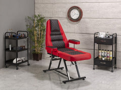 Anka Sırt ve Ayak Kısmı Hareketli Koltuk | Kırmızı - Siyah