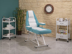 Anka Sırt ve Ayak Kısmı Hareketli Koltuk | Turkuaz - Beyaz