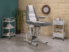 Elegance 3 Motorlu Yükseklik Hareketli Koltuk | Gri - Beyaz