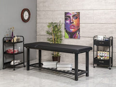 Elit Ekstra Sağlam Sırt Hareketli Bakım Masası | Siyah