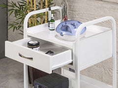 Dizayn Cihaz Taşıma ve Setup Sehpası | Tek Çekmeceli - Beyaz