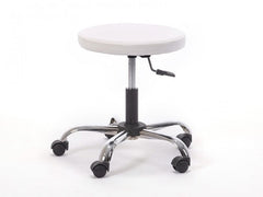 Amortisörlü Çalışma Taburesi | Dökme Sünger - Beyaz - Kromajlı Ayak