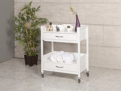 Teos Cihaz Taşıma ve Setup Sehpası | 2 Çekmeceli - Beyaz