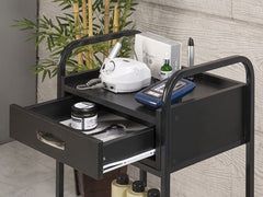 Dizayn Cihaz Taşıma ve Setup Sehpası | 2 Çekmeceli - Siyah