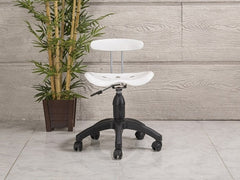 Amortisörlü Çalışma Sandalyesi | Plastik Oturaklı - Beyaz - Plastik Ayak