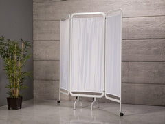 3 Kanatlı Paravan Perde | Beyaz - Oval