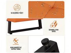 Vevo Metal Ayaklı Bekleme Koltuğu-Turuncu-2 Kişilik