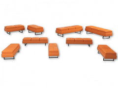 Vevo Metal Ayaklı Bekleme Koltuğu-Turuncu-2 Kişilik