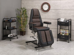 Royal-2 Hidrolikli Dövme Tattoo Koltuğu | Kahverengi - Siyah