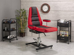 Royal-3 Ekstra Yüksek Hareketli Hidrolikli Koltuk | Kırmızı - Siyah