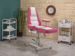 Royal-3 Ekstra Yüksek Hareketli Hidrolikli Koltuk | Pembe - Beyaz