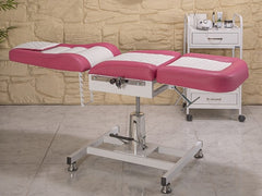 Royal-3 Ekstra Yüksek Hareketli Hidrolikli Koltuk | Pembe - Beyaz