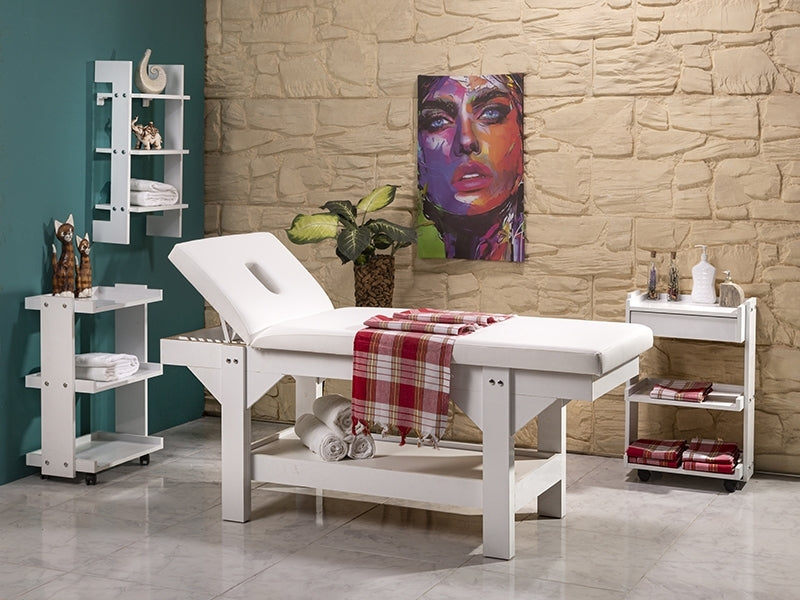 Sırt Hareketli Ahşap Bakım ve Masaj Masası