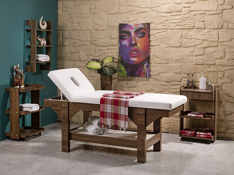 Sırt Hareketli Ahşap Bakım ve Masaj Masası