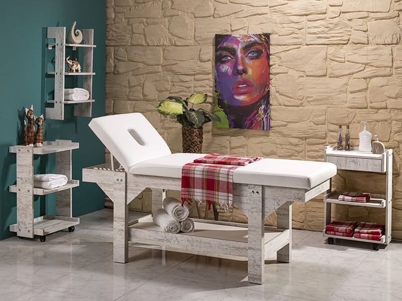 Ahşap Spa Yatağı, Botox Yatağı, Hareketli Estetilk Sedyesi, Cilt Bakım Yatağı, Ucuz Ahşap Sedye