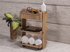Ahşap cihaz Taşıma, Ahşap Etejer, Hareketli Setup Masası, Frenli Tekerli Etejer