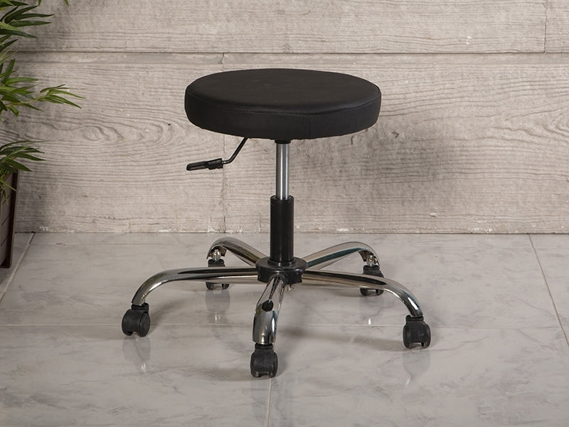 Uzman Taburesi, Estetisyen Taburesi, Kromaj ayaklı Tabure, Siyah Tabure, Ucuz Çalışma Sandalyesi