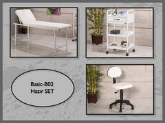 Hazır Cilt Bakım Sedye Seti, Sedye , Cihaz Sehpası, Sandalye, Bakım Seti, Epilasyon Sedyesi