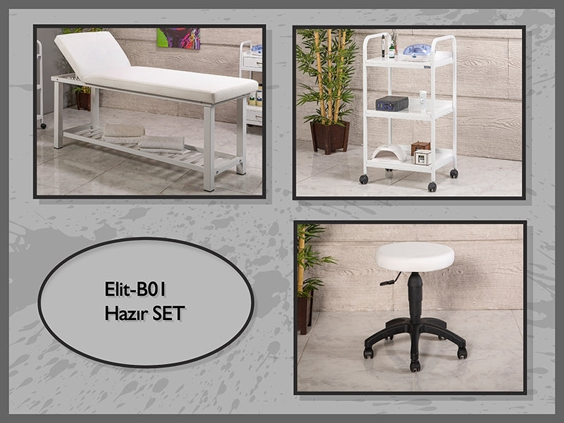Hazır Kalıcı Makyaj Sedye Seti, Cihaz Sehpası, Sandalye, Ucuz Muayane Masası Seti