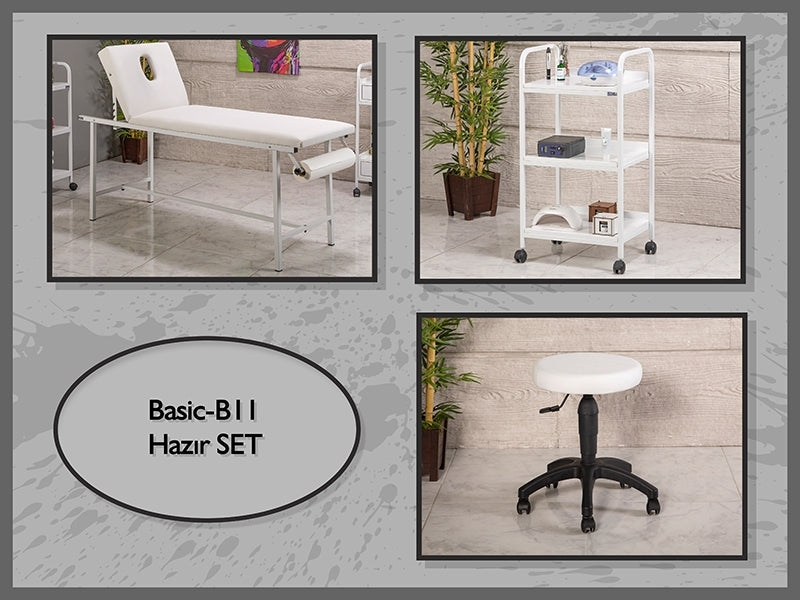 Hazır Masaj Sedyesi Seti, Sedye , Cihaz Sehpası, Sandalye, Bakım Seti, Masaj Sedyesi