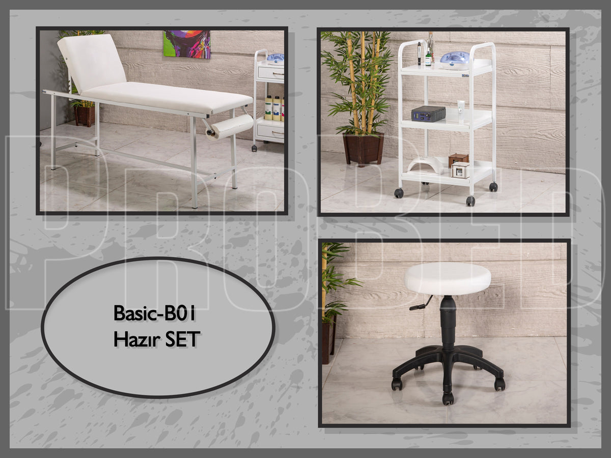 Hazır Setler | Basic-B01 | Sedye, Cihaz Sehpası, Tabure