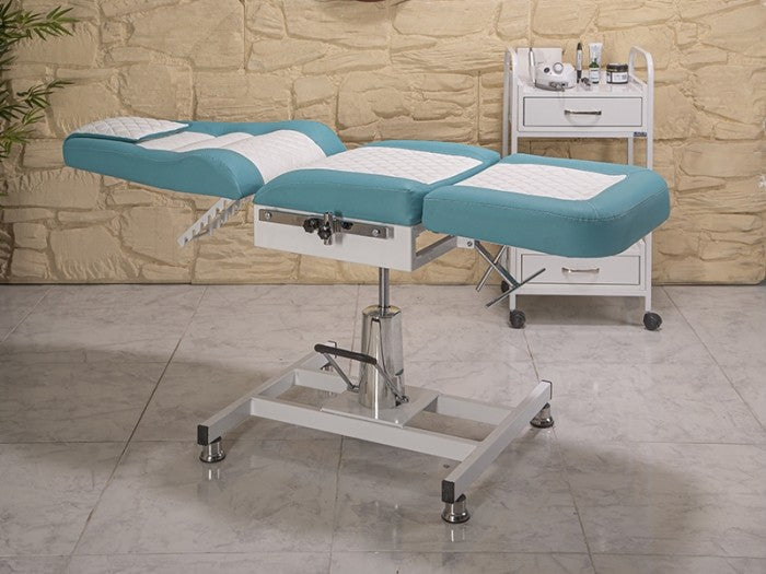 Royal-3 Ekstra Yüksek Hareketli Hidrolikli Koltuk | Turkuaz - Beyaz