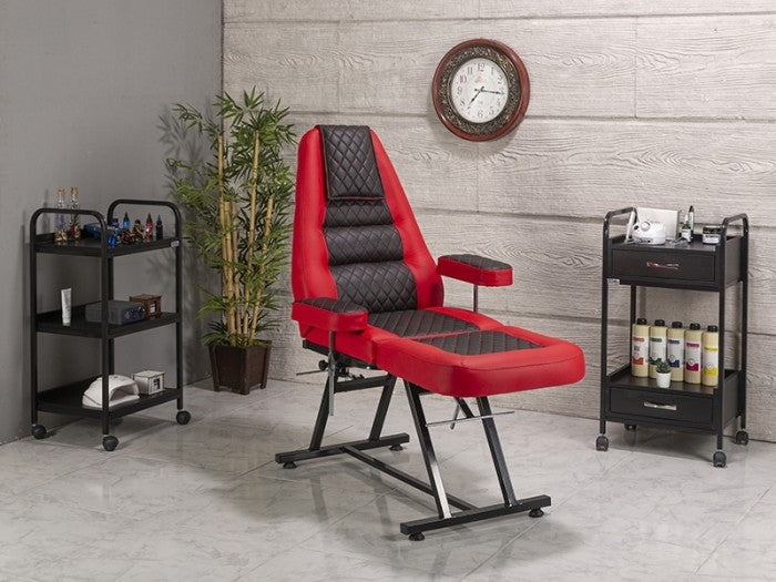 Anka Sırt ve Ayak Kısmı Hareketli Koltuk | Kırmızı - Siyah