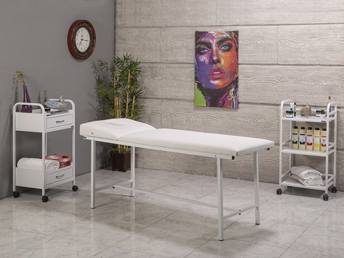 Basic Katlanır Ayaklı Bakım ve Masaj Masası | Beyaz