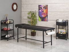 Basic Katlanır Bakım ve Masaj Masası | Siyah - Havluluk Aparatlı