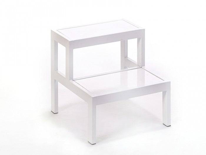 İki Basamaklı Eskabo Merdiven | Metal Gövde - Beyaz