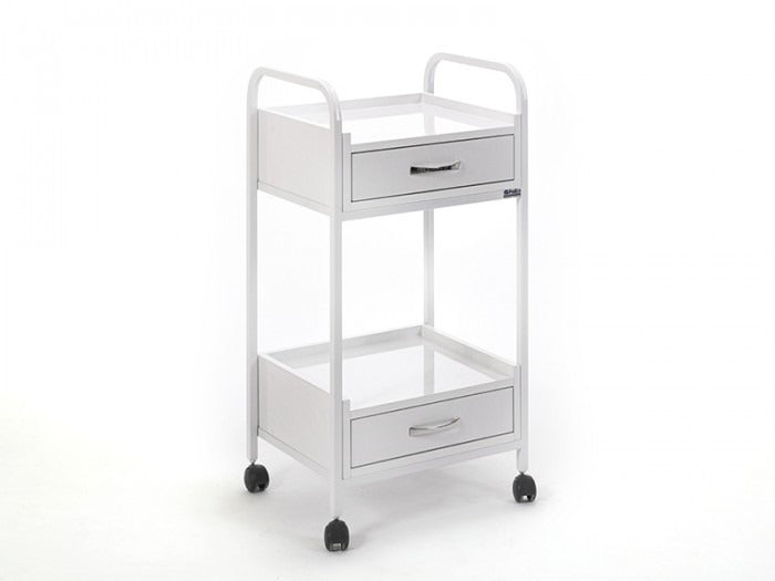 Dizayn Cihaz Taşıma ve Setup Sehpası | 2 Çekmeceli - Beyaz