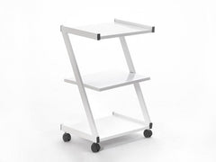 İron Cihaz Taşıma ve Setup Sehpası | Z Tipi - 3 Raflı - Beyaz