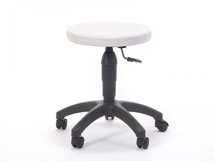 Amortisörlü Çalışma Taburesi | Dökme Sünger - Beyaz - Plastik Ayak