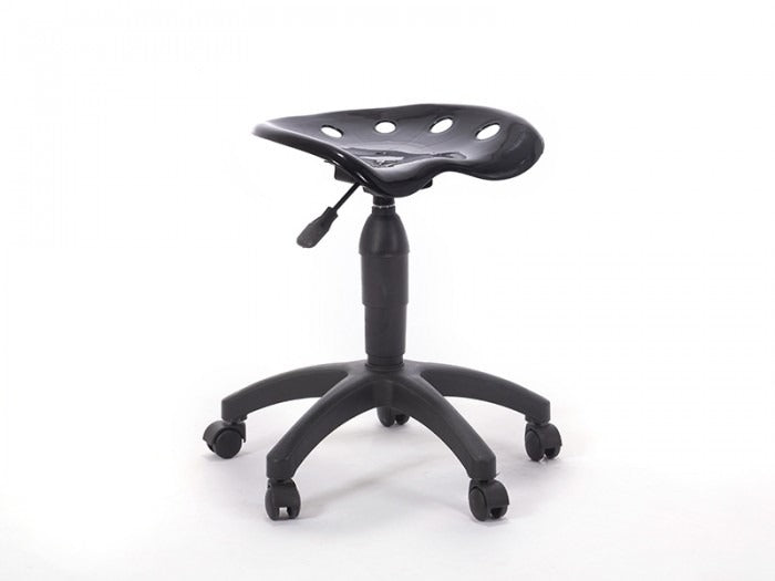 Amortisörlü Çalışma Taburesi | Plastik Oturaklı - Siyah - Plastik Ayak