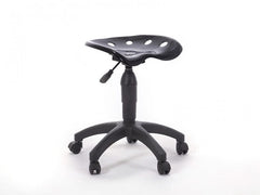 Amortisörlü Çalışma Taburesi | Plastik Oturaklı - Siyah - Plastik Ayak