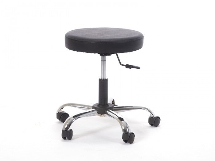 Amortisörlü Çalışma Taburesi | Siyah - Kromajlı Ayak