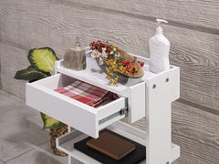 Natura Cihaz Taşıma ve Setup Sehpası | Tek Çekmeceli - Beyaz