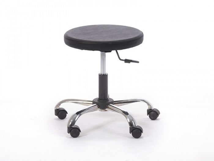 Amortisörlü Çalışma Taburesi | Dökme Sünger - Siyah - Kromajlı Ayak