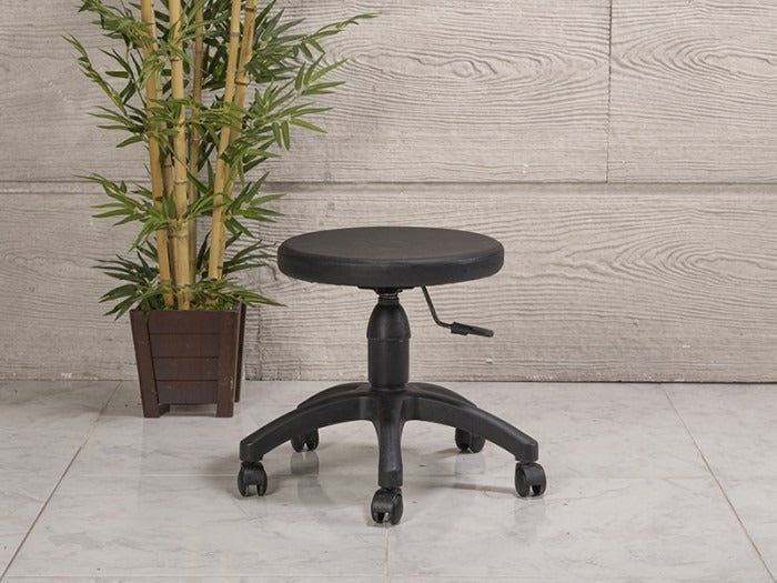 Amortisörlü Çalışma Taburesi | Dökme Sünger - Siyah - Plastik Ayak