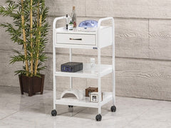 Dizayn Cihaz Taşıma ve Setup Sehpası | Tek Çekmeceli - Beyaz