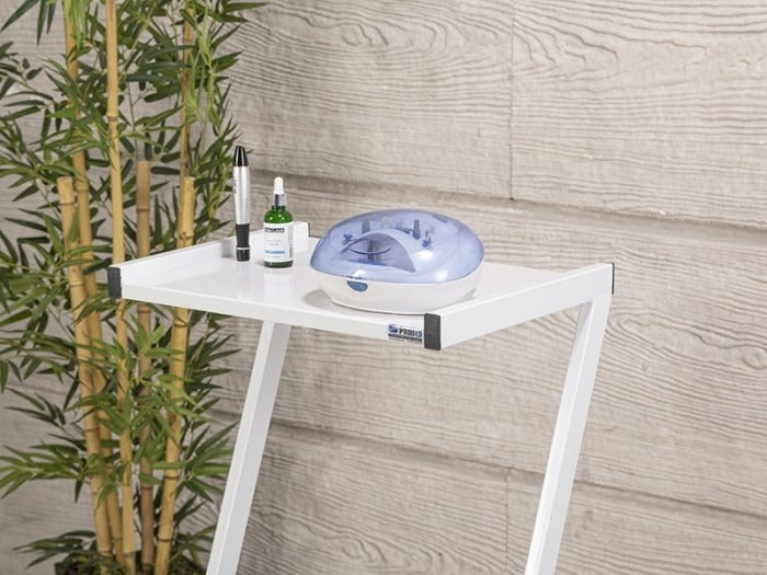 İron Cihaz Taşıma ve Setup Sehpası | Z Tipi - 2 Raflı - Beyaz