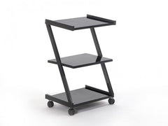 İron Cihaz Taşıma ve Setup Sehpası | Z Tipi - 3 Raflı - Siyah