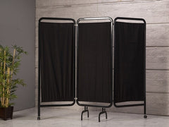 3 Kanatlı Paravan Perde | Siyah - Oval