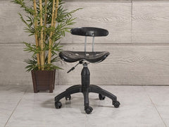 Amortisörlü Çalışma Sandalyesi | Plastik Oturaklı - Siyah - Plastik Ayak